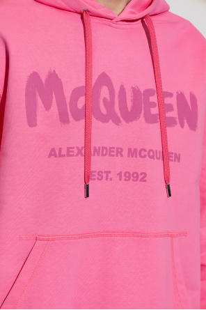 Alexander McQueen ruffled-hem top - Pink Hoodie with logo